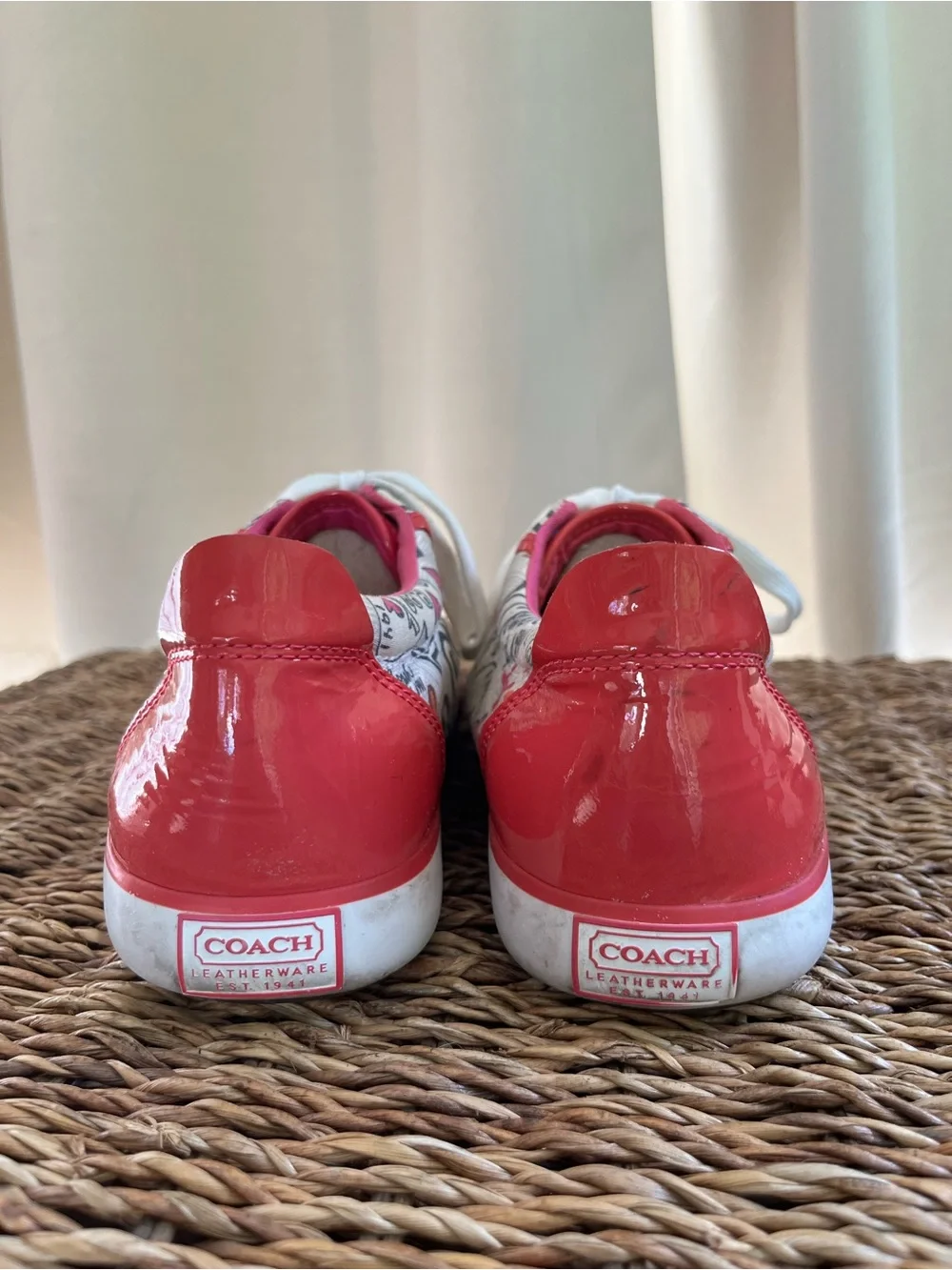 🌺 Women’s Y2K Coach Barrett ‘Poppy Grafitti Heart’ Sneakers